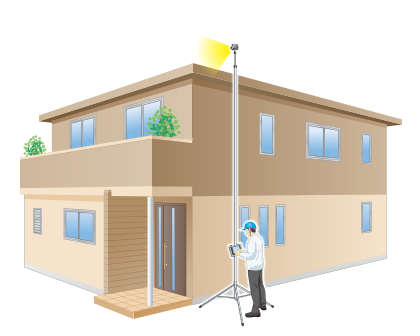 高所点検カメラシステム 活用例 屋根の点検