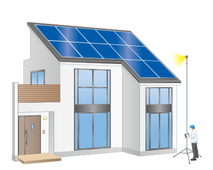 高所点検カメラシステム 活用例 ソーラーパネルの点検