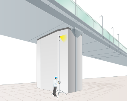 高所点検カメラシステム 活用例 橋脚の点検